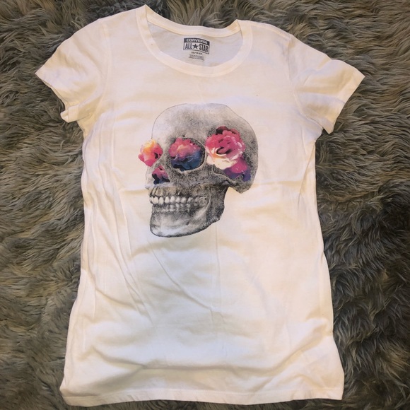 Converse All Star Skull T-Shirt - Picture 1 of 5